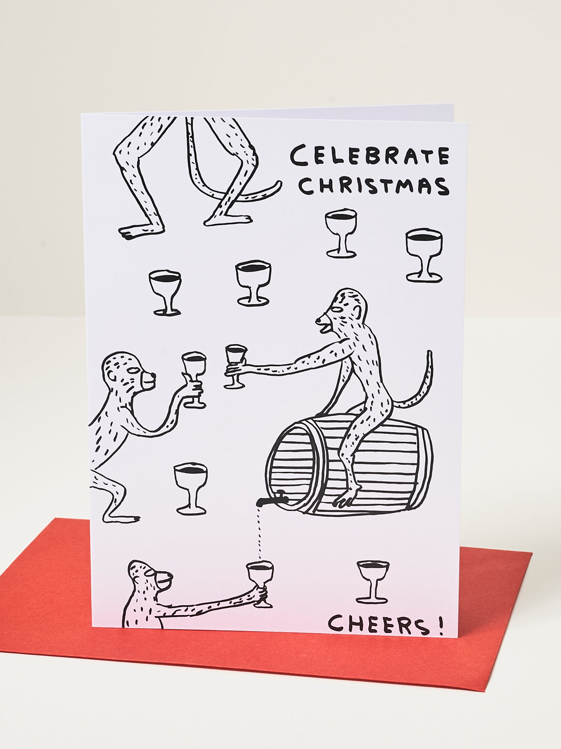 Monkeys Celebrate Christmas Card