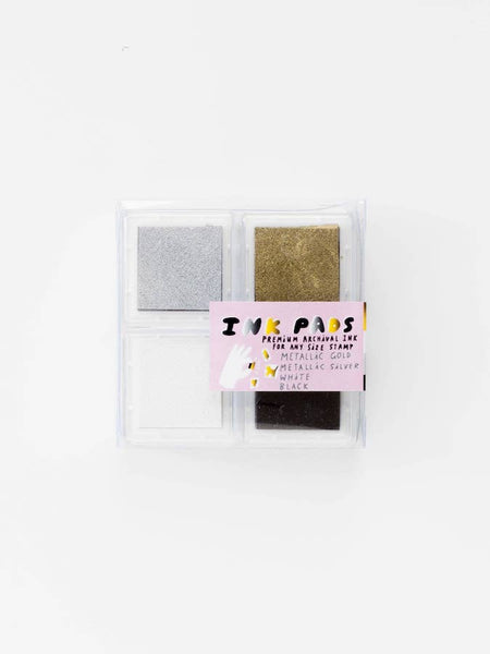 Gold Silver Black White Ink Pad