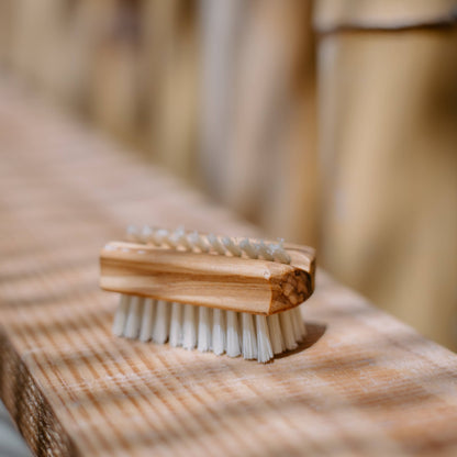 Small Olive Wood Nail Brush