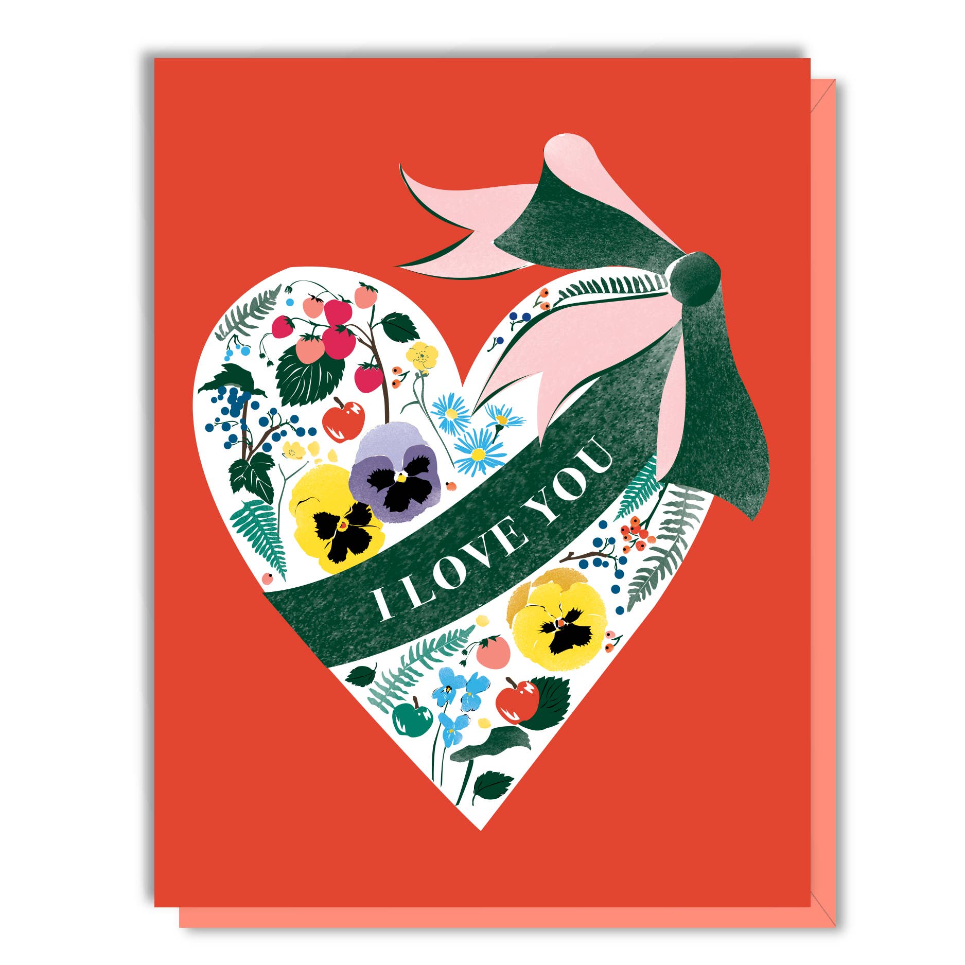 I Love You Floral Heart Card