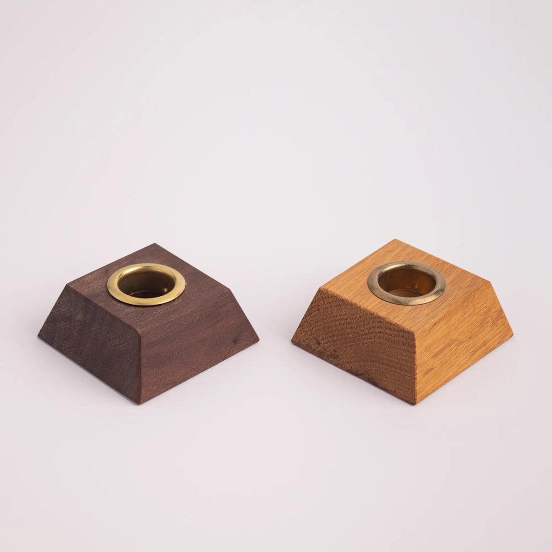 Square Wood Candle Holder