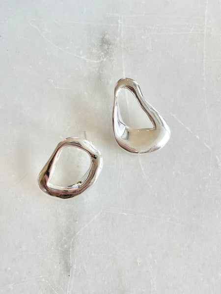 Wavy Loop Sterling Silver Stud Earring
