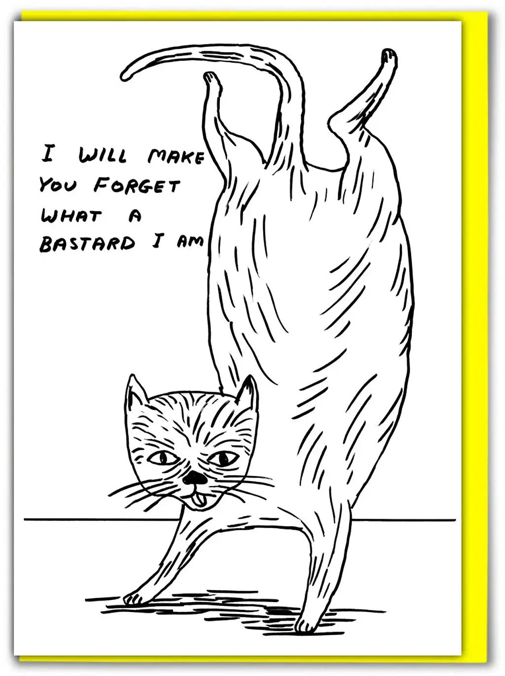 Bastard Cat Card - David Shrigley