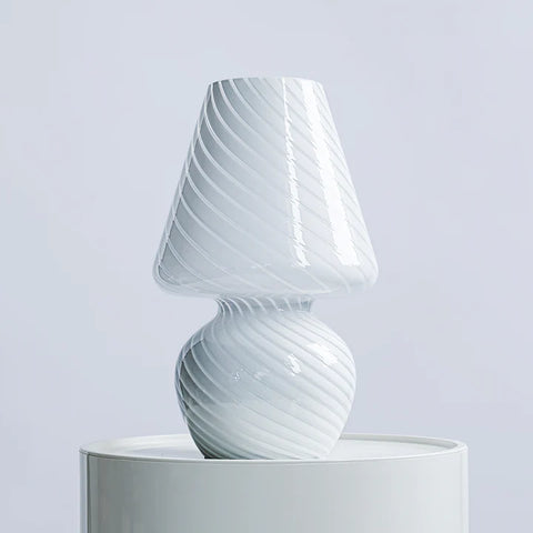 Tall White Mushroom Lamp - White Swivel