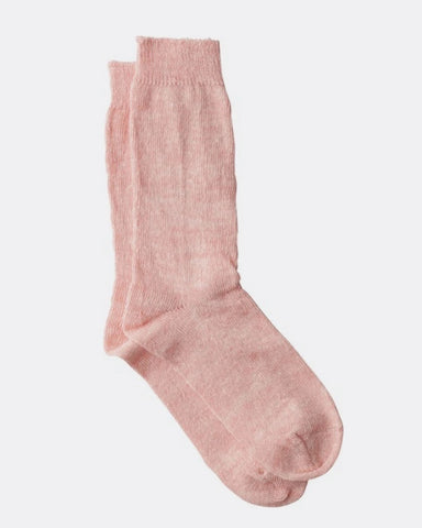 Linen Socks - Coral Pink