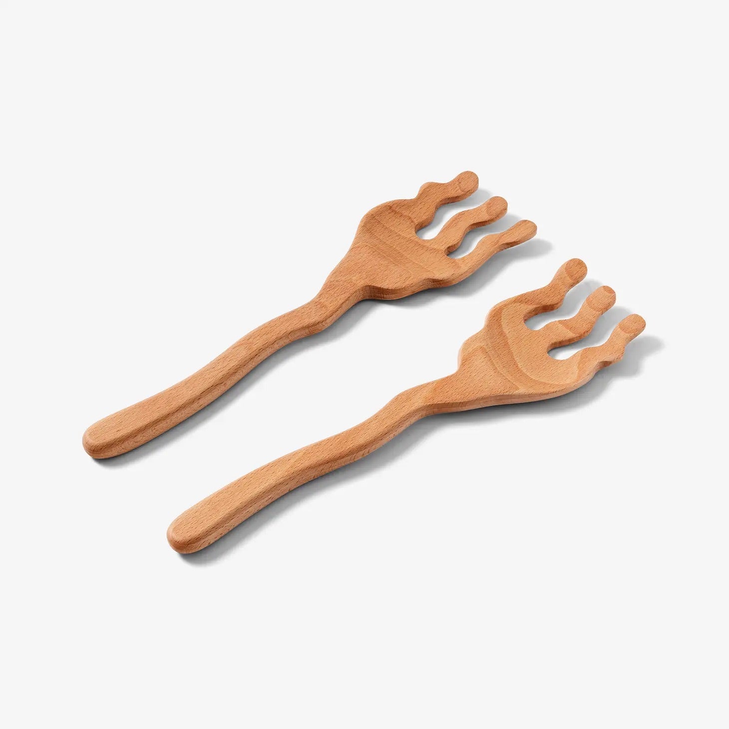 Wavy Wooden Serving Spoons