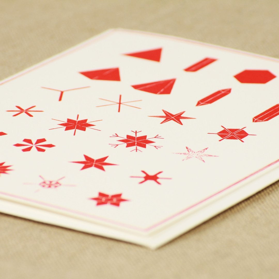 Snowflakes Card Red