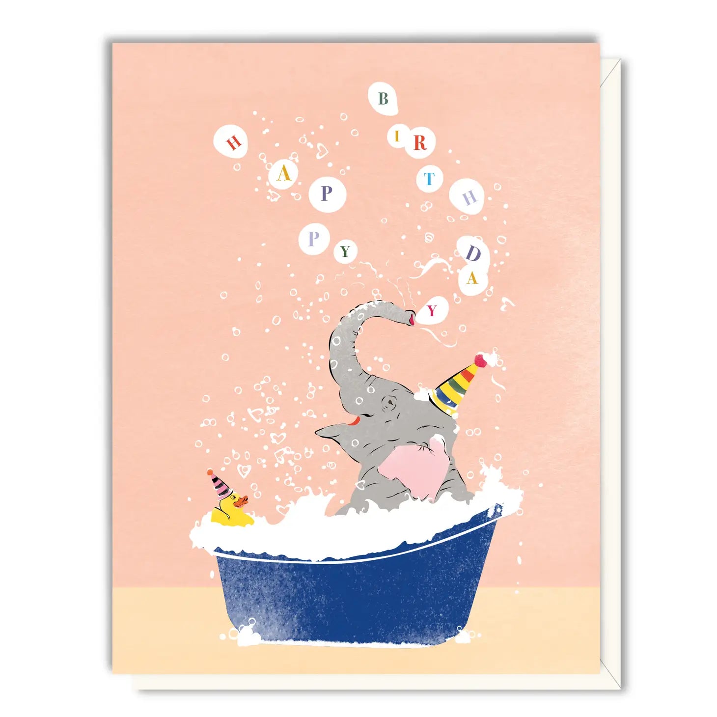 Elephant in Tub Birthday Card